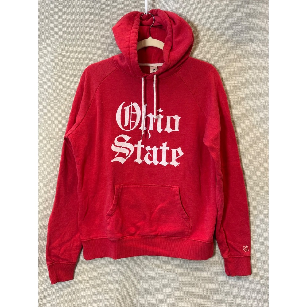 Homage Ohio State Buckeyes Red Hoodie Mens XL Old English Graphic Raglan Fleece